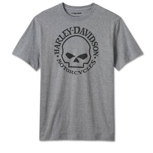 New Harley-Davidson Skull Graphic Gray Tee
